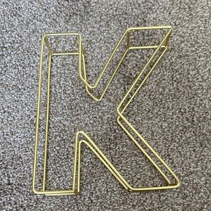Gold Wire Letter K Decor